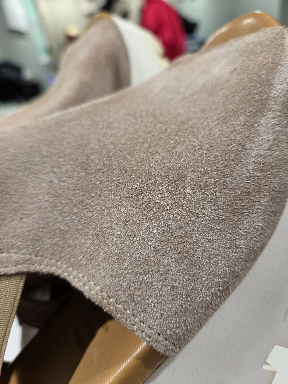 Ethem Vera Pelle Suede Platform Wedge Sandals Taupe 41. US 10
